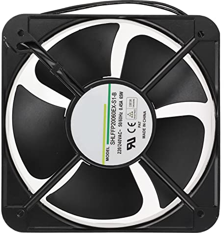 Ventilateur de Boîtier, 65W 0.45A 2500R/min 200mm Double Roulement à Billes Ventilateur de Refroidissement Industriel Radiateur de Dissipateur de Chaleur pour Ordinateur, pour Châssis, Armoires