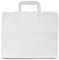 Commerline Papiertüten 250 Stück, Weiß, 32+22x25 cm | Kraftpapier Tüten Klein Mit Henkel | Tragetasche Groß Papiertragetaschen Papiertüte Papiertaschen