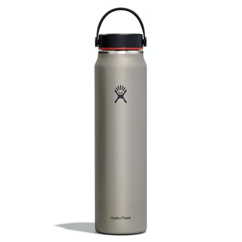 HYDRO FLASK - Leichte Trinkflasche 1180 ml (40 oz) Trail Series - Vakuumisolierte, Wiederverwendbare Trinkflasche aus Edelstahl mit Auslaufsicherem Flex Deckel - Standard-Öffnung - BPA-frei - Slate