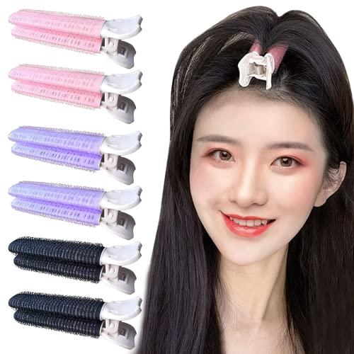 6Pcs Lockenwickler Locken Set Lockenwickler Set,GroßE Lockenwickler FüR Volumen Lockenwickler GroßE Locken Set,GroßE Locken Hitzefreie Lockenwickler,DIY Styling Werkzeug für Damen (Rosa+Lila+Schwarz)
