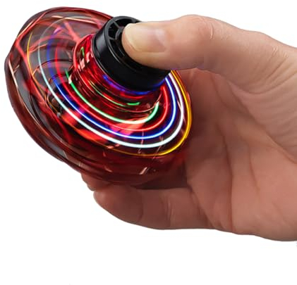 RED5 Flying Fidget Vortex Spinner Multicolor Age 8+ LED Light Bumerang Flyer in Red
