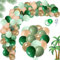 MOUTAS 100 Pcs Luftballons Grün，Salbeigrüne Luftballons ，Beige Ballons，Ballons Grün Gold、Babyparty Dekoration，Dekoration Thema Dschungel，party deko bunt，Safari Geburtstagsdeko，Geburtstagsdeko