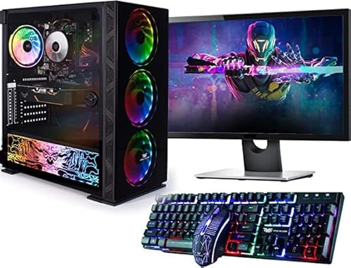 Veno Scorp ARGB GAMING PC or PC Set i5 240 SSD 500 HDD 8GB RAM 2GB DDR5 GT1030 PC Set With Single 22” Monitor Win 10 Wifi NeonZilla