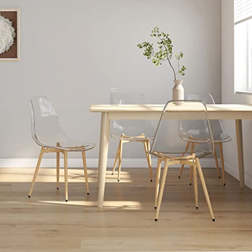 ZQQLVOO Esszimmerstühle 4 STK. Transparent PET, Bequemer Polsterstuhl, Stuhl Esszimmer, Küchenstuhl, Esszimmer Set, Wohnzimmerstühle, Chairs for Living Room