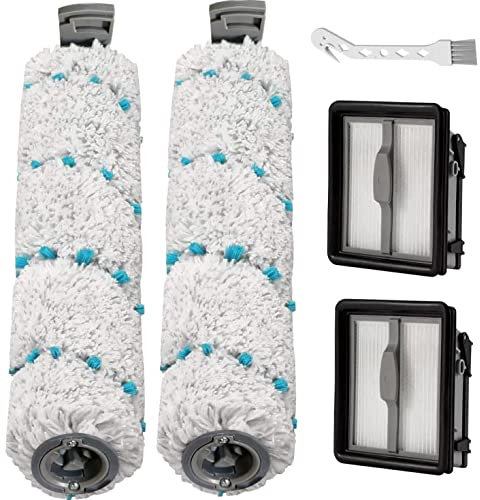 2 Multiflächen-Bürstenwalzen + 2 Filter-Set für Bissell CrossWave X7 3350F 2832Z 2955Z Staubsauger, alle in einem Nass-Trocken-Ersatzteile mit Reinigungsbürste
