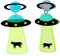 Soul-Cats Witzige Ufo Ohrringe Aliens beamen Kuh Saturn in neonfarben