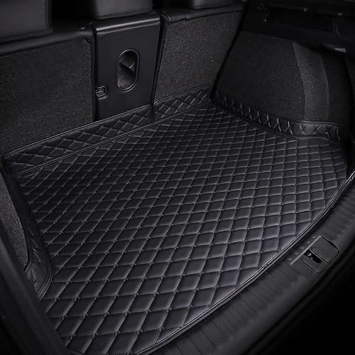 MBROS Auto Leder Kofferraummatten für VW Golf VII Variant (AU) 2012-2017 2018 2019 2020, Kofferraum Schutzmatten Kofferraumwanne Aufbewahrungspads Kratzfest Innenzubehör,A All Black