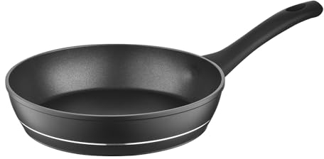 Florina Poêle Antiadhésive I Diamètre 24 cm I Poêle à Frire DELUX I Poêle en Aluminium I Cuisinières en Tous Genres Induction, Gaz, Plaque Électrique I Poignée Softtouch I Couleur: Noir