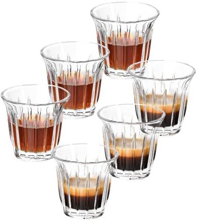 MHW-3BOMBER Schnapsgläser Set mit 6 kleinen Glasbechern, 85 ml, Latte-Gläser für Espresso, Whiskey, Wodka, Spirituosen & Liköre G6190-0S