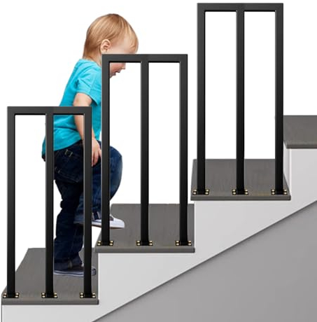 Handlauf Treppe M-Förmiger Treppengeländer rutschfestes Geländer aus Schmiedeeisen für AußEn, Villen, Balkone, Treppenhaus fallschutz Sicherheits Stützstange Bausatz (100CM)