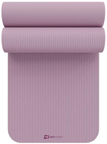 Hop-Sport Gymnastikmatte 190 x 60 cm x 1 cm, Sportmatte - gelenkschonend & rutschfest, Fitnessmatte aus NBR-Schaumstoff + Tragegurt- VIOLET HAZE