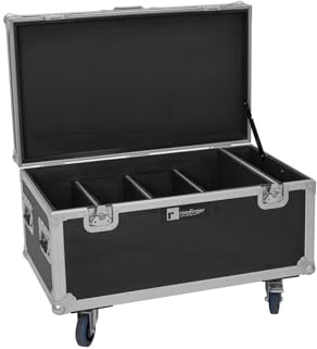 ROADINGER Flightcase 4x Multiflood IP 8x10W RGBW Wash | Truhen-Case mit Lenkrollen