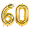 Gold Luftballon Zahlen 60 60. Geburtstag Deko Folienballon Zahl 60 Riesenzahl Ballon 60 Geburtstag Männer Frauen Party Hochzeit Nummer 60
