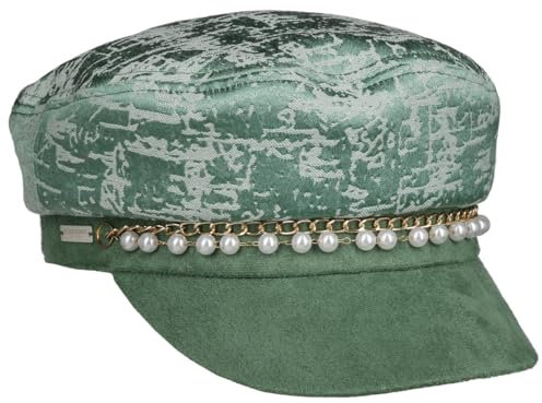 Seeberger Brokat Fischermütze mit Perlen Damen -, Grün , 6 7/8-7 1/4