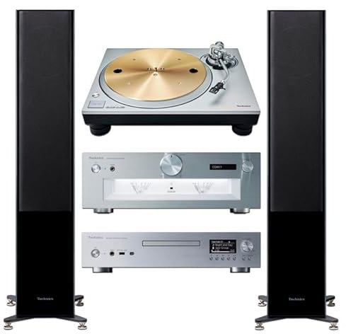 Technics Grand Class Complete Hi-Fi Package - Amplifier, Streamer, CD player, Turntable & Speakers (Silver)
