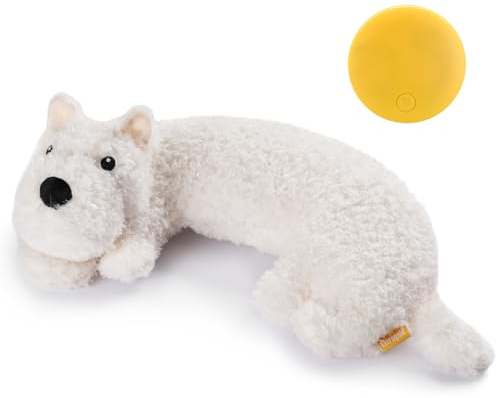 Extragele Welpen-Herzschlag-Spielzeug, Herzschlag, Stofftier für Hunde, Angstlinderung und Beruhigungshilfe, Herzschlag, Stofftier für Schlafhilfe, Kistentraining, Komfort, Welpenutensilien, Weiß