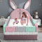 Kidsbuddy 60CM Rausfallschutz Bett，Bettgitter Rausfallschutz，Bettschutzgitter für Kinder,Höhenverstellbar,Einfache Montage,Babybettgitter Kinderbettgitter für Kinder mit Verstärktem Rahmen,1Pcs-Rosa