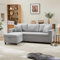 NIUAWASA Schlafsofa mit Schlaffunktion, L-förmiges Sofa Moderne Design-Polstermöbel Sofa-Chaiselongue mit Stauraum Wohnzimmer-Schlafsofa Links und Rechts Austauschbare (Hellgrau)