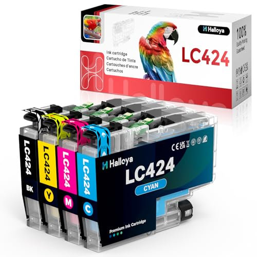 Halloya LC424 Patronen Value Pack Kompatibel für Druckerpatronen Brother LC-424VAL LC-424 Multipack für Brother DCP-J1200W DCP-J1200WE (4 Pack)