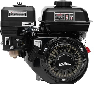 GOSHET 4-Stroke Gas Engine, 210CC 7.5HP Pull Start Petrol Engine OHV Horizontal Air Cooled Single Cylinder General Gas Engine, 3600RPM for Compressor Scarifier Lawnmower Pump Generator