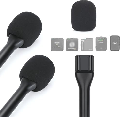 YOUSHARES 2PCS Interview GO Handheld Adapter für DJI Mic 1/2, Rode Wireless GO I/II, Rode Wireless Me/Pro - Halterung Handadapter Clip mit Popschutz Kompatibel mit den meisten Lavalier Mics, 2 Stück