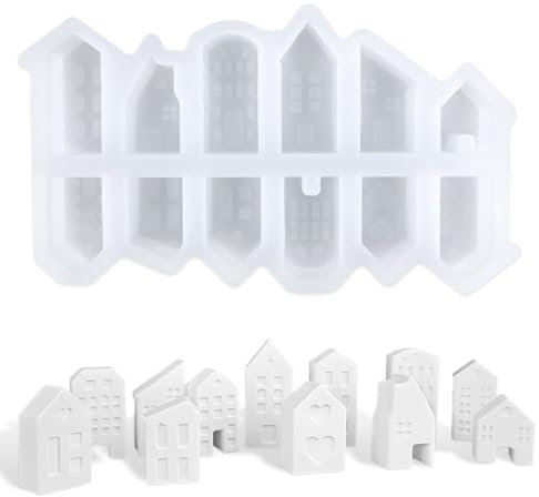 INSPUTOL Stampi in Silicone, Stampo in Silicone, Stampo Natalizio, Casette, stampi per Candele per Fusione, Confezione da 12, Mini stampi in Silicone, stampi per Candele per Fusione