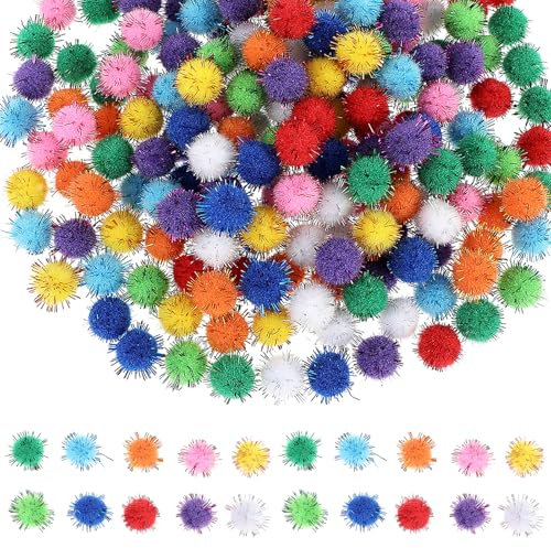 Tyqour 250 Stück Bunte Pompons zum Basteln, Filzkugeln Bunt Klein, Mini Pompons Bunt 15mm Pompoms zum Basteln für Kinder, Filzkugeln zum Basteln für Ostern DIY Kreativen Handwerk Dekorationen