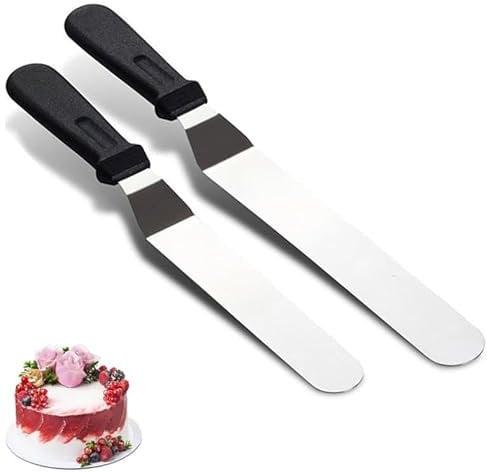 2 Pcs Palette Knife,Stainless Steel Pallet Knife,Flexible and Durable Palette Knife Baking,Cake Spatula for Professional Cake Decoration, Suitable for Home, Bakery,Kitchen Pastry and Baking