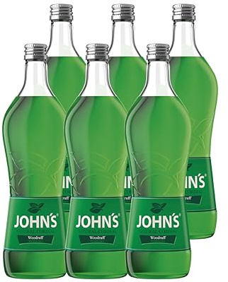 JOHN'S Waldmeister – 6 x 0,7L Flaschen – Aromatischer Sirup für Cocktails, Limonaden & Desserts – Perfekt für Waldmeister Bowle & Grüne Cocktails