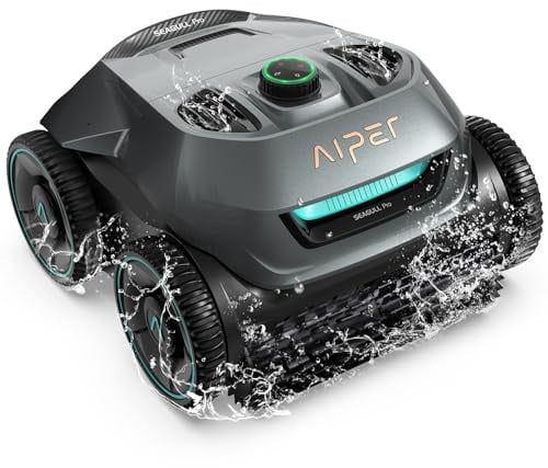 AIPER Robot de Piscine Fond et Parois, Système à 4 Moteurs, Navigation WavePath, Aspirateur de Piscine sans Fil, pour Piscines de 150 m², Autonomie de 150 Minutes