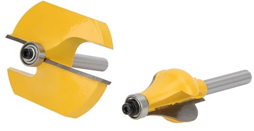 BRRNOO Bit Router, Bit Router Set con Cuscinetto 2 Pcs 8 Mm Gambo Cortile Set di Boschi di Fresatura in Legno Tagliente per Taglio per Mollatura Routing di Profilazione in Legno