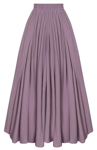 SCARLET DARKNESS Gonna Lunga Donna Elegante Invernale a Vita Alta con Elastico, Stile Medievale