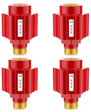Osmond 4pcs [Thickened copper teeth] Electric water heater anti-electric wall Household water heater fittings Red