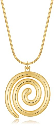 HolidayQbee Gold Spiral Necklace for Women, Hypoallergenic, Fade-Resistant, Trendy Jewelry for Special Occasions