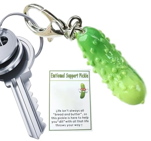 Holdes Gurken Schlüsselanhänger, Deko Schlüsselband Mit Lustiger Gurke, Schmuck-Schlüsselband für Studenten, Teens, Erwachsene & Sammler, Praktischer Schlüsselbegleiter für Alltag, Reise, Handys,