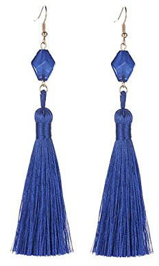 LMRJHAZM Schmuck Frauen Silberohrringe, Quastenohrringe böhmische Ohrenquasten Ohrringe für Frauen wild Langen, Exquisite blau rot rosa Schwarze lila grüne Ohrgeschenke für Freundin, Frau, Schwester,