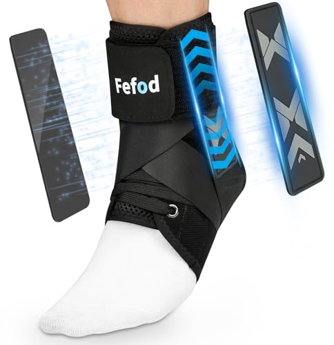 Fefod Ankelbandage för stuvad fotled, bandage, smal passform ankelstöd, kardborreband, justerbart bandage fotled för män kvinnor, sport och återhämtning