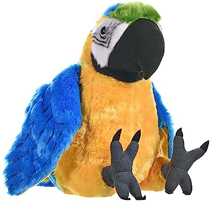 Wild Republic 11498 Plüsch Ara Papagei, Cuddlekins Kuscheltier, Plüschtier, 30cm, Blau Gelber Aras