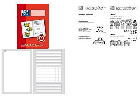 Oxford 100050107 Schreiblernheft LIN 1SR - A5, 16 Blatt, 90g/qm, Sachrechenheft