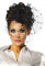 Haarschmuck mit Schleier für Kostüm Karneval Fasching oder Burlesque - an der Innenseite der Kappe mit 2 Haarklammern zu befestigen - Mini-Hut Fascinator A12145, Größe:onesize;Farbe:schwarz
