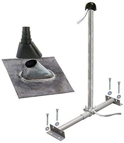 Premium X Basic Dachsparrenhalter-Montageset 100cm Mast Sparrenhalter | Für Satellitenschüssel SAT-Antenne Montagezubehör | Für SAT-Antennen und Satellitenschüsseln | Wasserdicht
