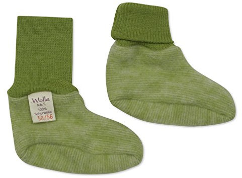 Cosilana, Baby Fleece Schühchen, 60% Wolle kbT und 40% Baumwolle kbA (ab 15-16 mit Noppen) (15-16, Lindengrün-melange)