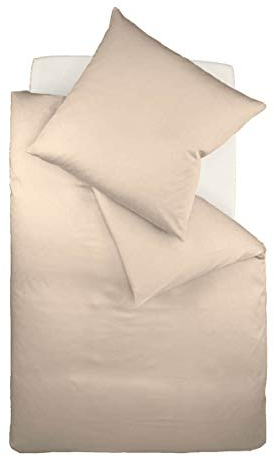fleuresse Uni-Colours Bettwäsche-Set, Mako Satin, 100 Prozent Baumwolle, Fb. Taupe, 135 x 200 cm