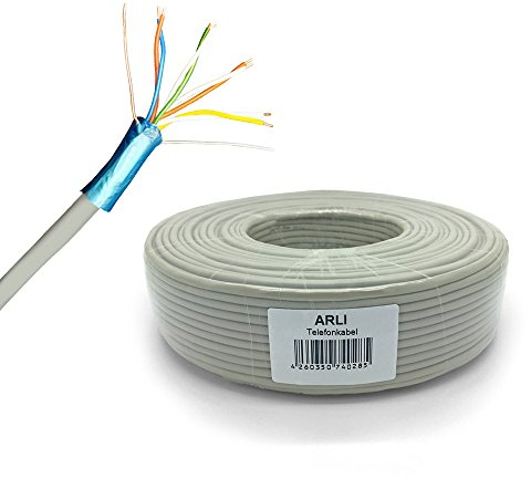 ARLI Telefonkabel 25m 4 x 2 x 0,6 mm Verlegekabel 4x2 8 Adern JYSTY Telefonleitung ISDN Telefon Sprechanlagen klingel Anlagen Kabel Leitung rund Aufputz Unterputz 25 m 4x2x0,6mm