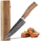 Wakoli Olive HS Damastmesser Santokumesser – 17 cm Klinge aus 67 Lagen Damaststahl mit VG10-Kern, ergonomischer Olivenholzgriff, Hammerschlag, extra scharfes Profi Küchenmesser in Geschenkbox