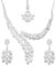Touchstone indisch Bollywood Paisley Schal weißen Kristallen Schmuck Collier-Set für Damen Weiß