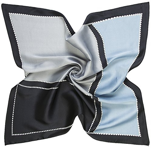 CHIC DIARY 60 * 60cm Seidentuch Damen Elegant Schal Quadratisches Halstuch Seidenschal Karoschal Scarf Dekorative Accessories