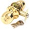 Polished Brass Entrance Door Knob Set | Thumb Turn & Keys