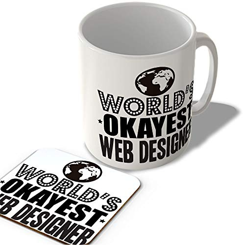 McMug - World's Okayest Web Designer - Mug and Coaster Set, Ceramic, 11fl.oz.