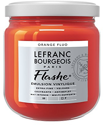 Lefranc Bourgeois Flashe Acrylique Pot 400ml Orange Fluo